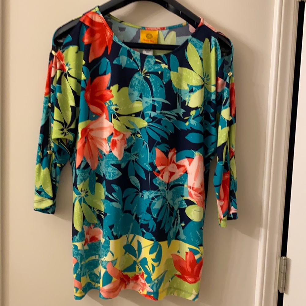 Ruby Rd. Silky Cold Shoulder Top